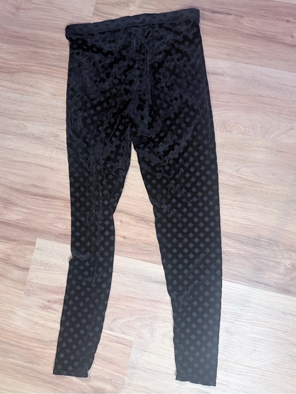 BLACKMILK Black velvet Diamond-Pattern sheer cut out Leggings size medium